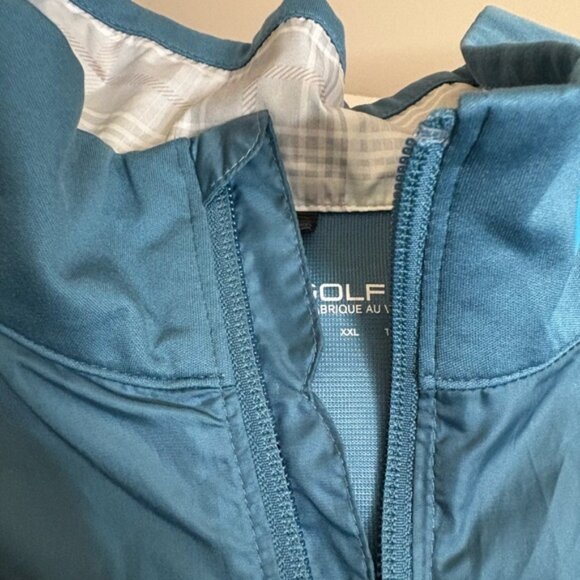 Nike Golf Blue Windbreaker Jacket Mens XXL Waterproof Full Zip Lightweight - Picture 4 of 4